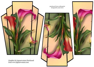 Art Deco Stacker Topper - Hot Calla Lilies