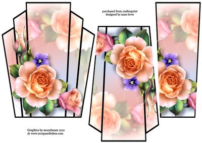 Art Deco Stacker Topper - Peach Spring Roses