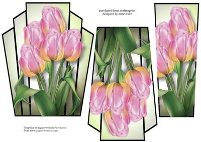 Art Deco Stacker Topper - Pretty Pink Tulips