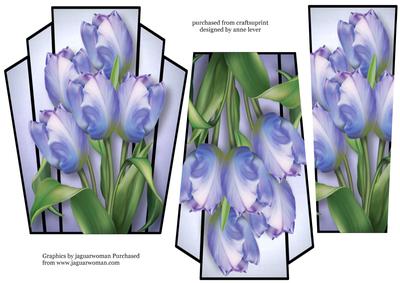 Art Deco Stacker Topper - Beautiful Blue Tulips