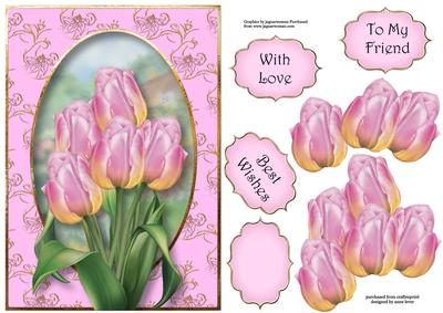 Pretty Pink Tulips A5