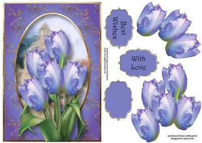 Beautiful Blue Tulips A5