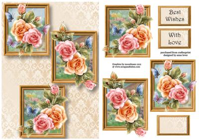 Rosy Glow Roses Frame Trio