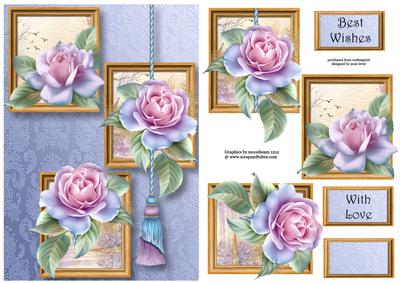 Pretty Pastel Roses Frame Trio
