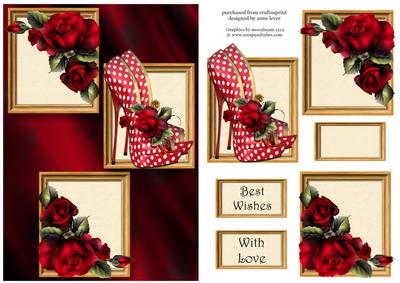 Spotty Shoes & Red Roses Frame Trio