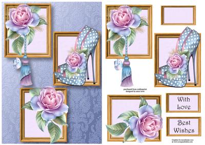 Spotty Shoes & Pastel Roses Frame Trio