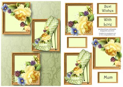 Spotty Shoes & Yellow Roses Frame Trio