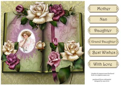 Book of Antique Roses 8x8 Quick Topper
