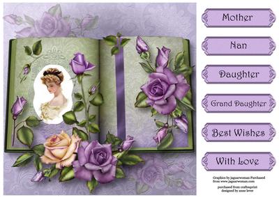 Book of Heritage Roses 8x8 Quick Topper