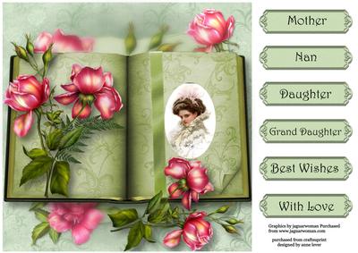 Book of Glory Roses 8x8 Quick Topper