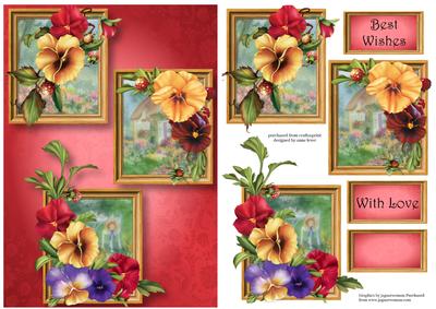 Beautiful Pansies Frame Trio