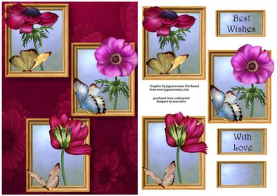 Anemones & Butterflies Frame Trio