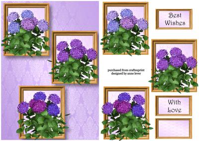 Hydrangeas in Purple Frame Trio