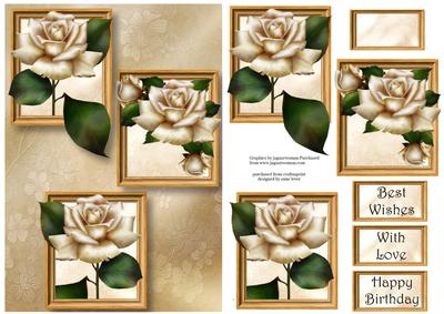 Antique Ivory Roses Frame Trio