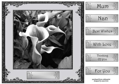 Floral Monochrome 3 8x8 Quick Topper