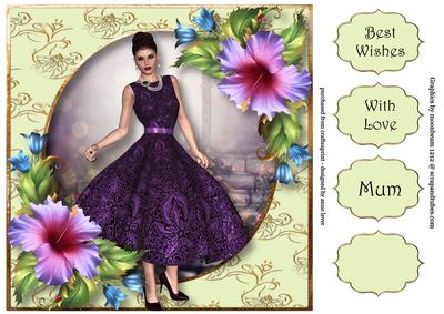 Fashionably Florale in Purple 8x8 Quick Topper