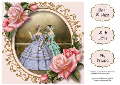 Best Friends & Roses 8x8 Quick Topper
