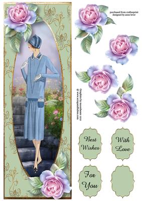 Fabulous Flapper & Pastel Roses Large Dl