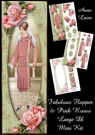 Fabulous Flapper & Pink Roses Large Dl Mini Kit