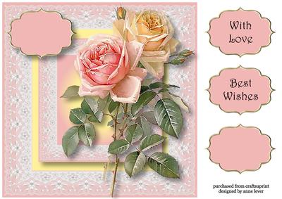 Pretty Lace, Pink & Yellow Roses