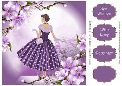 Purple Cherry Blossom Florale 8x8 Quick Topper