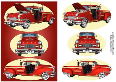Red Retro Trucks Trio