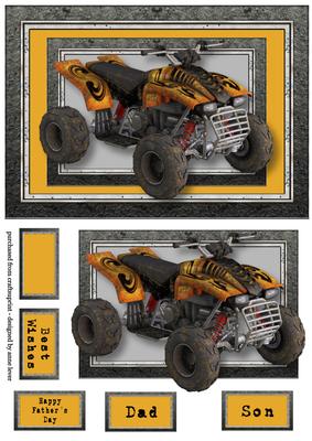 Yellow Quad Bike A5 Landscape