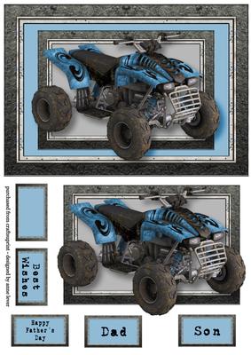 Blue Quad Bike A5 Landscape