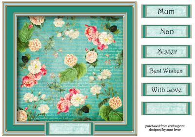 Floral Rococo in Turquoise 8x8 Quick Topper