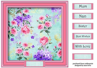 Floral Rococo in Pink 8x8 Quick Topper
