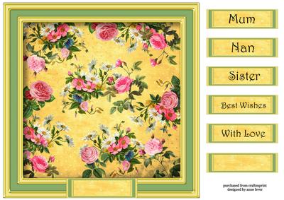 Floral Rococo in Yellow 8x8 Quick Topper