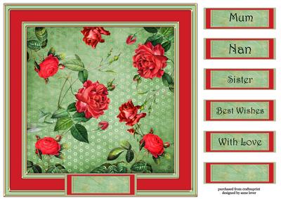 Floral Rococo in Scarlet 8x8 Quick Topper