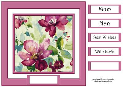 Watercolour Floral in Purple 8x8 Quick Topper