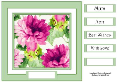 Watercolour Floral in Green 8x8 Quick Topper