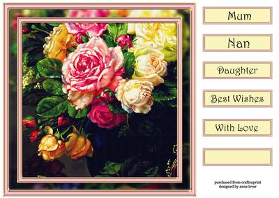 Striking Floral in Pink 8x8 Quick Topper