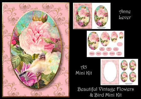 Beautiful Vintage Flowers & Bird Mini Kit