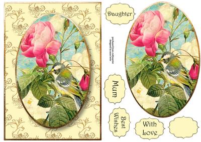 Beautiful Bird & Vintage Roses