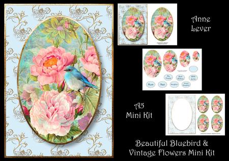 Beautiful Bluebird & Vintage Flowers Mini Kit