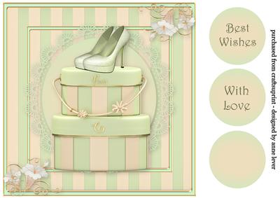 Paris Chic Hatboxes & Shoes 8x8 Quick Topper