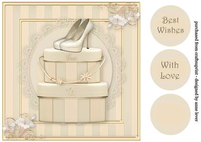 Pastel Paris Chic Hatboxes & Shoes 8x8 Quick Topper