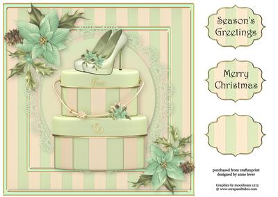 Vintage Paris Christmas 8x8 Quick Topper