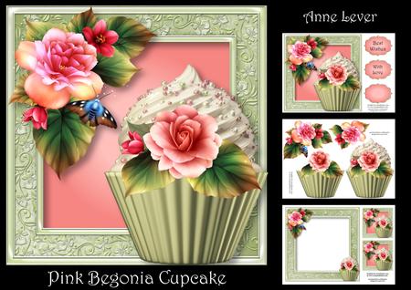 Pink Begonia Cupcake