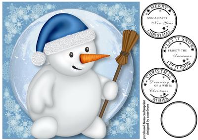 Christmas Snowman 8x8 Quick Topper