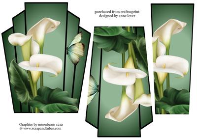 Art Deco Stacker White Calla Lilies