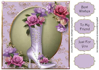 Fabulous Boot & Belle Roses 8x8 Quick Topper