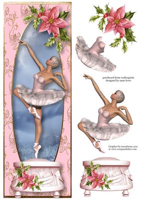 Christmas Ballerina Music Box in Pink Large Dl
