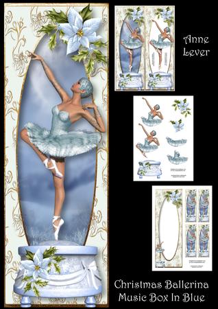 Christmas Ballerina Music Box in Blue