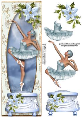 Christmas Ballerina Music Box in Blue Large Dl