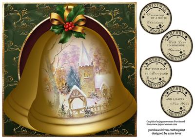 Christmas Bells - the Winter Church 8x8 Quick Topper