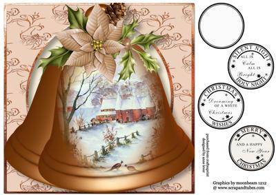 Christmas Bells - Snowy Oasthouses 8x8 Quick Topper
